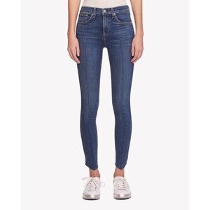 Rag & Bone High Rise Skinny Pintuck Diagonal Hem Jean Womens 29